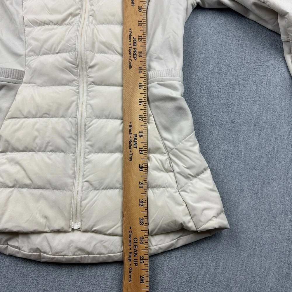 Lululemon Jacket Womens 4 Beige Down For It All Puffer Hooded Goose Down Coat